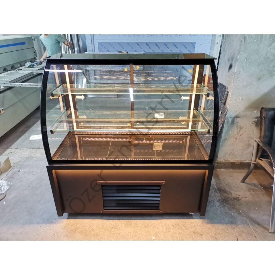 130 cm Soğutmalı Pasta Teşhir Dolabı | Bombe Camlı, Ledli, Tekerlekli