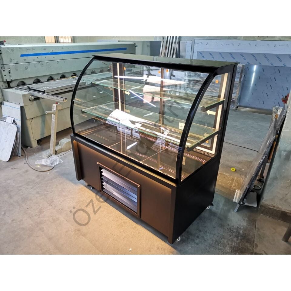130 cm Soğutmalı Pasta Teşhir Dolabı | Bombe Camlı, Ledli, Tekerlekli