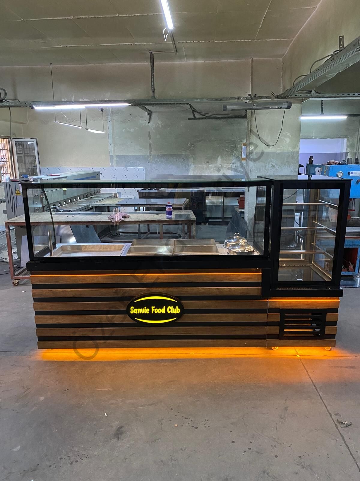 Benmari Yemek Tezgahı + Soğutmalı Tatlı Dolabı | Paslanmaz, Ledli