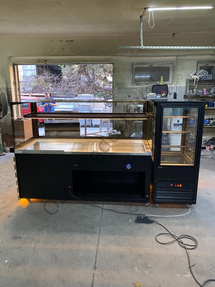 Isıtmalı Börek Tezgahı + Soğutmalı Pasta Tatlı Dolabı | 200 cm Set