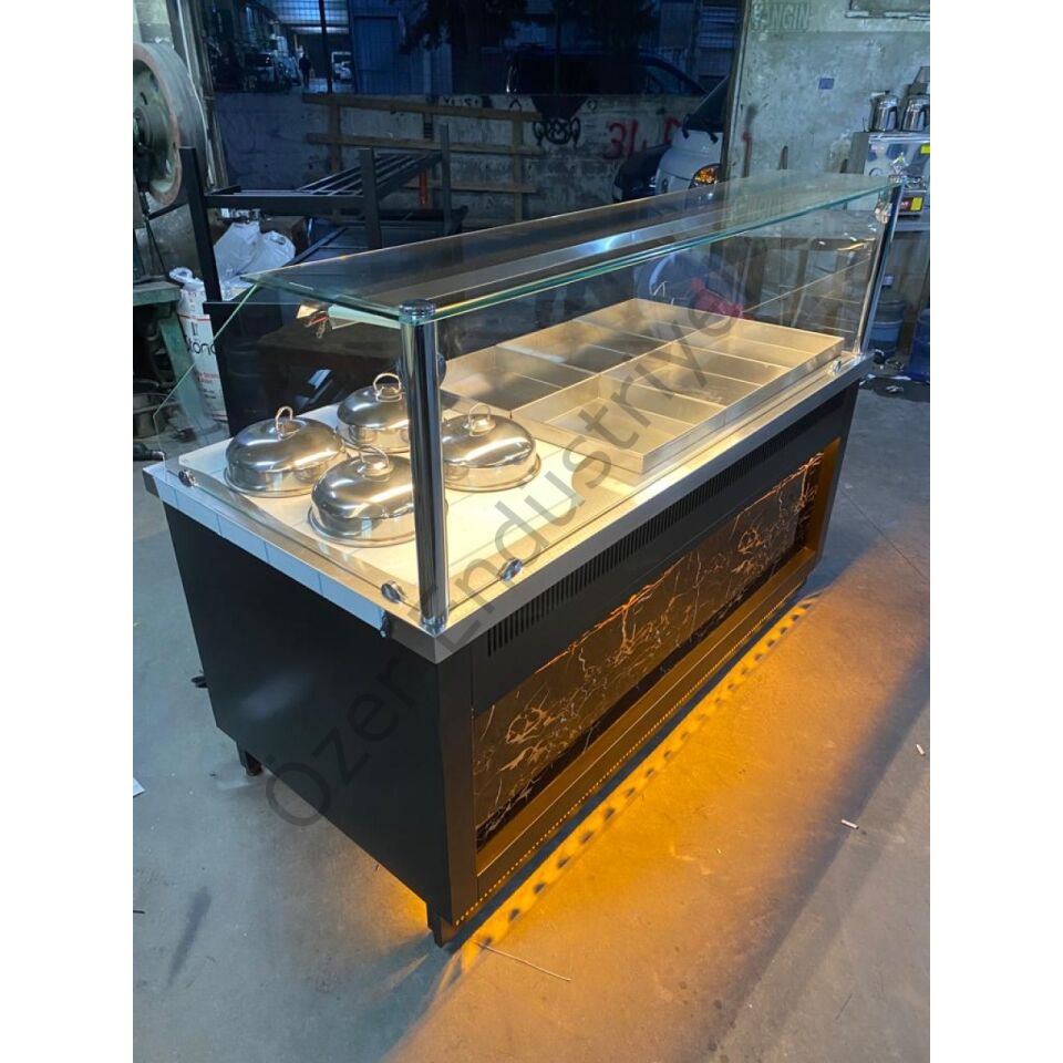 Sulu Sistem Benmari Yemek Tezgahı 6 Yemek + 4 Çorba Potu | Paslanmaz, Ledli