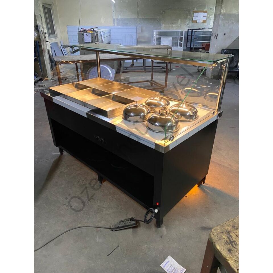 Sulu Sistem Benmari Yemek Tezgahı 6 Yemek + 4 Çorba Potu | Paslanmaz, Ledli