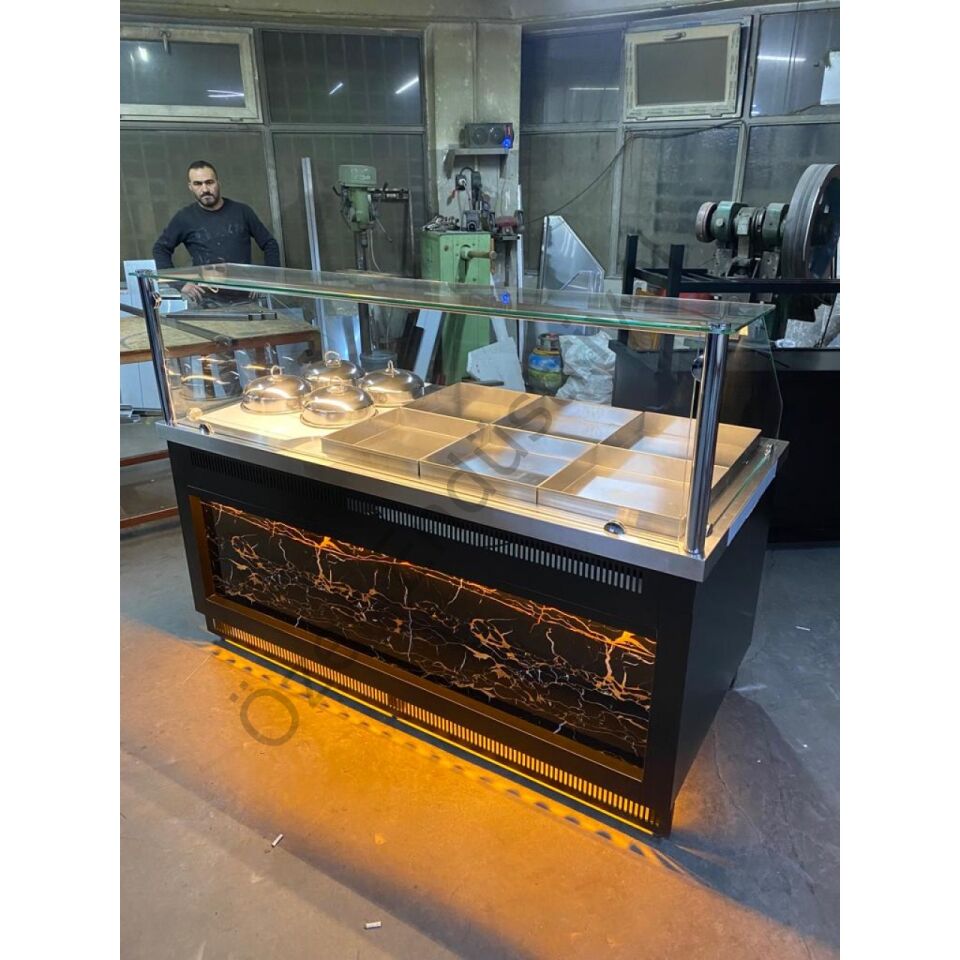 Sulu Sistem Benmari Yemek Tezgahı 6 Yemek + 4 Çorba Potu | Paslanmaz, Ledli