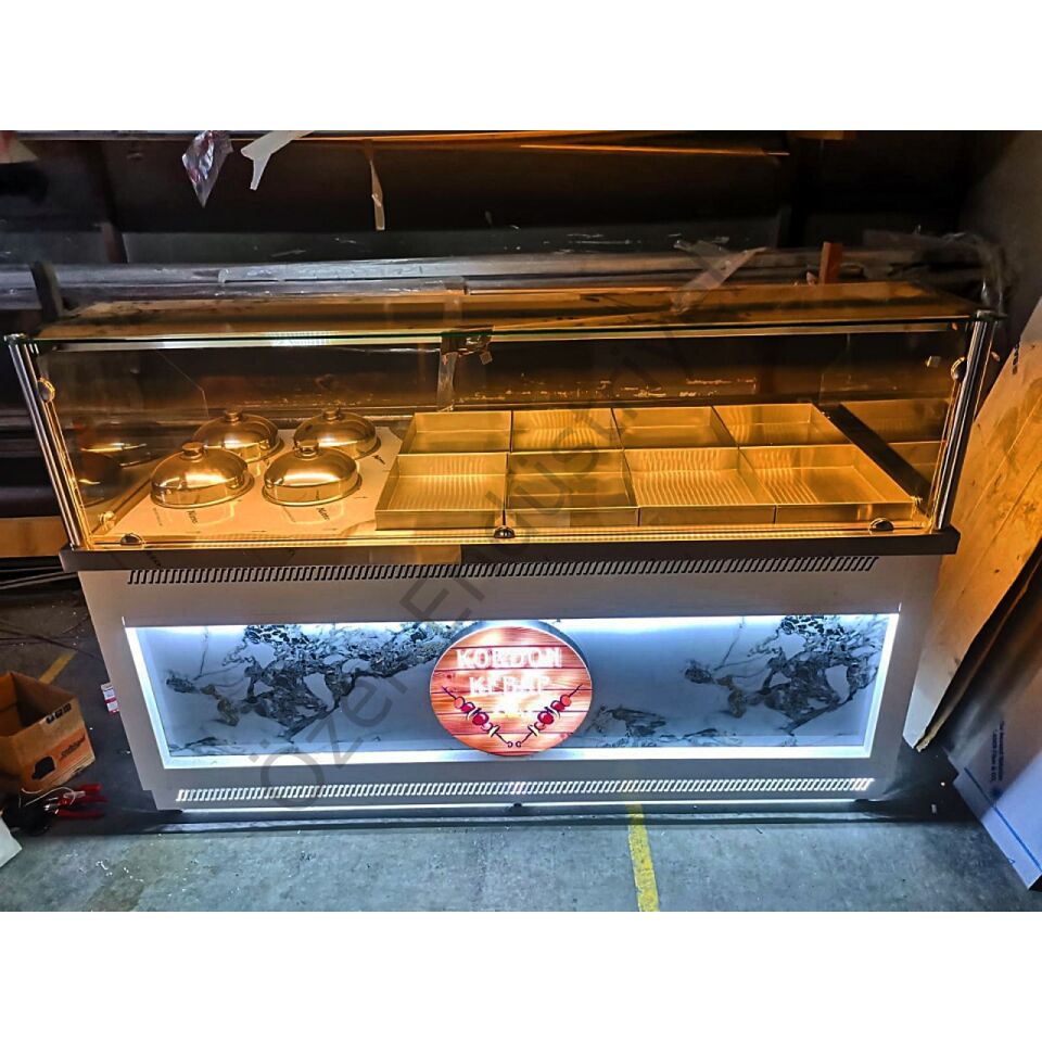 8 Yemekli 4 Çorbalı Benmari Tezgahı | Çift Havuzlu, Termokupullu, Ledli