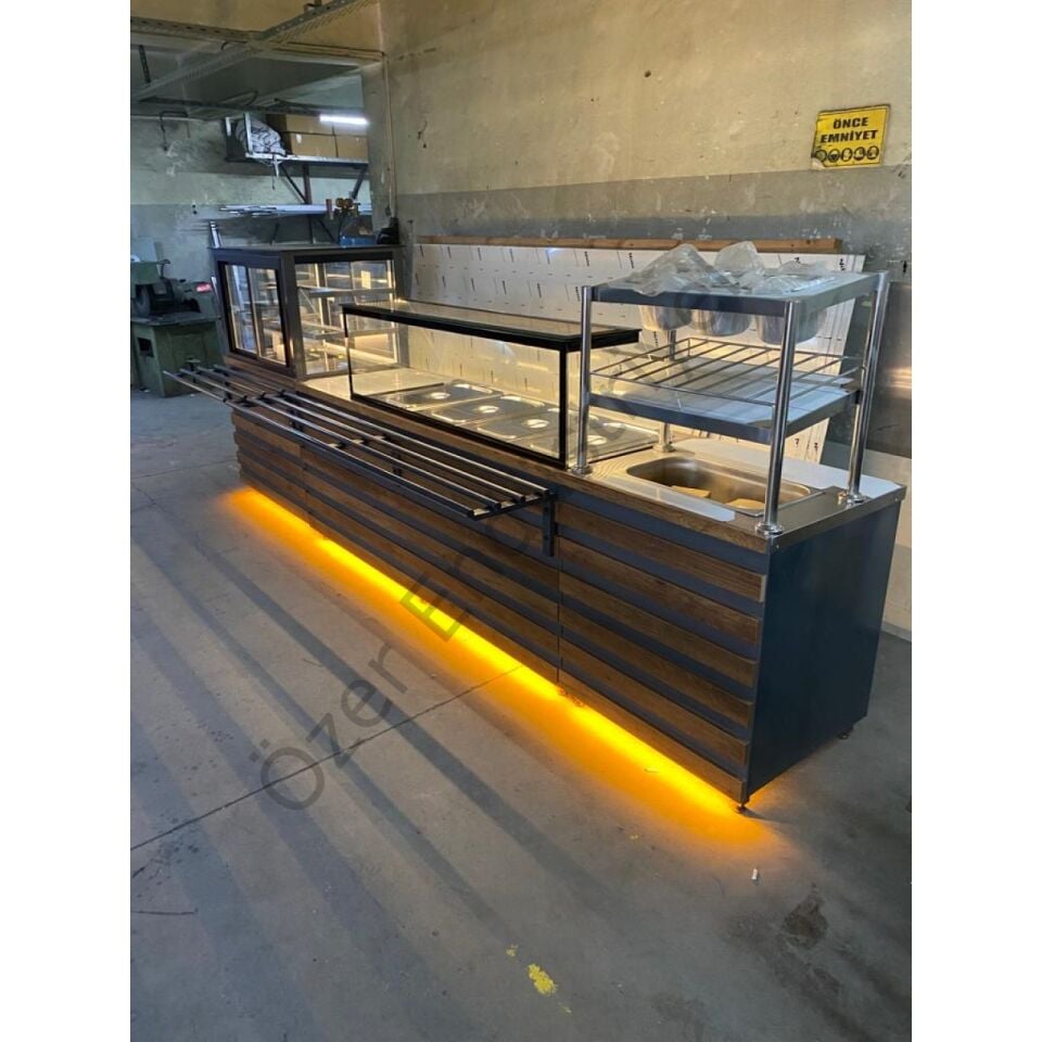 Benmari Tezgahı Self Servis Yemek Tezgahı | Soğutmalı Dolaplı Set