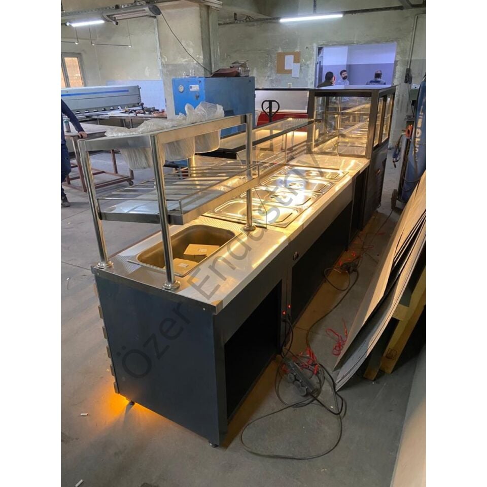 Benmari Tezgahı Self Servis Yemek Tezgahı | Soğutmalı Dolaplı Set