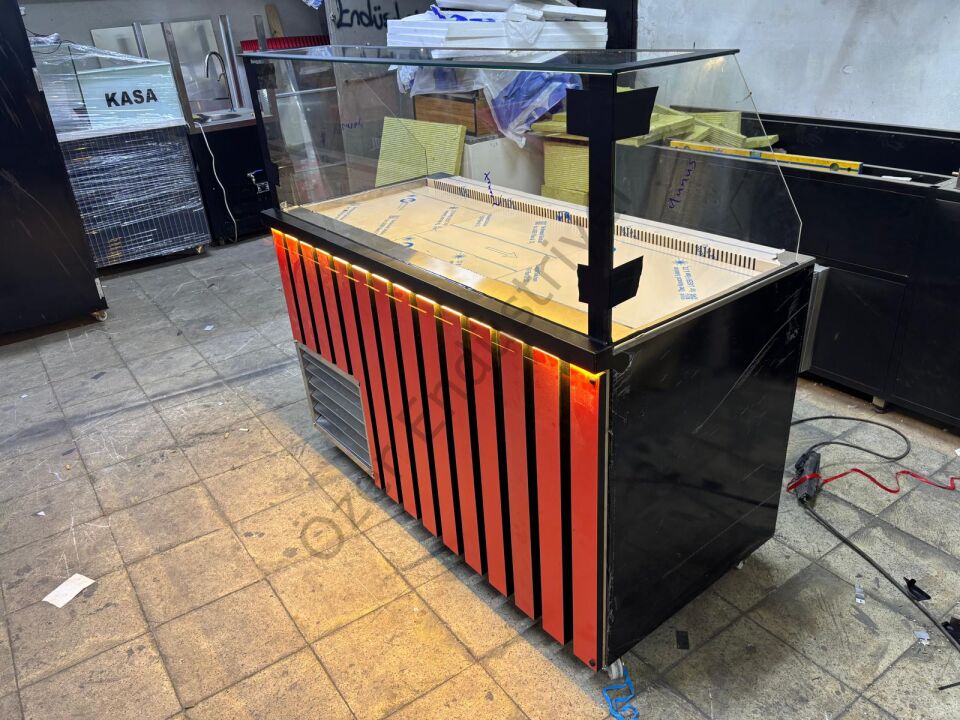 150 Cm Soğutmalı Çiğköfte Tezgahı | Ledli Depolu Model