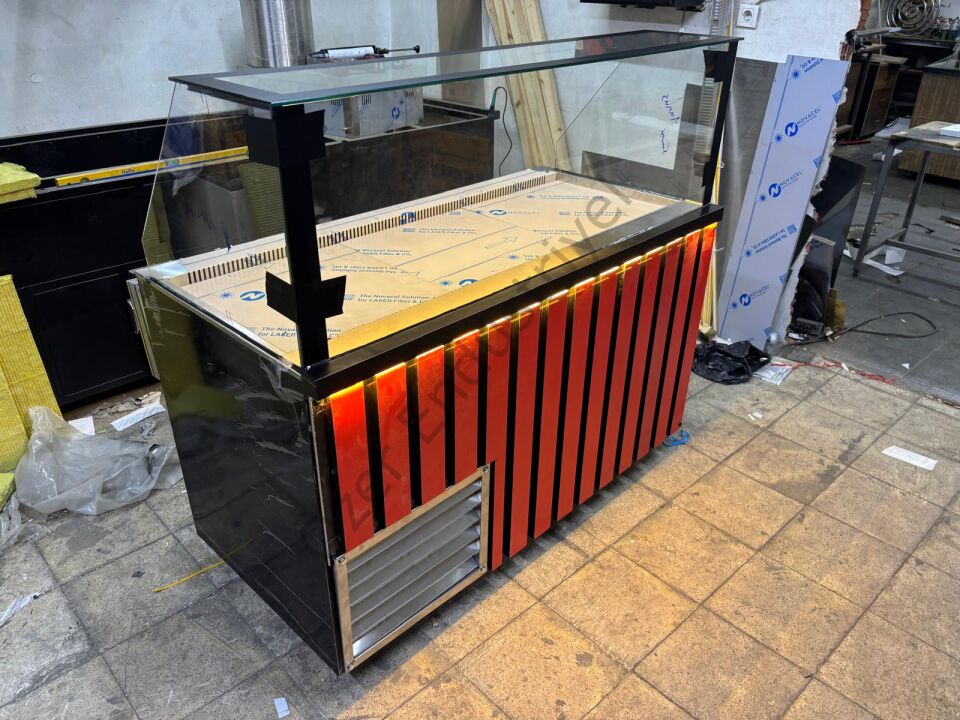 150 Cm Soğutmalı Çiğköfte Tezgahı | Ledli Depolu Model