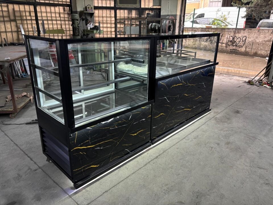 6 Yemek Tepsili 2 Çorbalı Benmari Tezgahı + Soğutmalı Dolap Seti