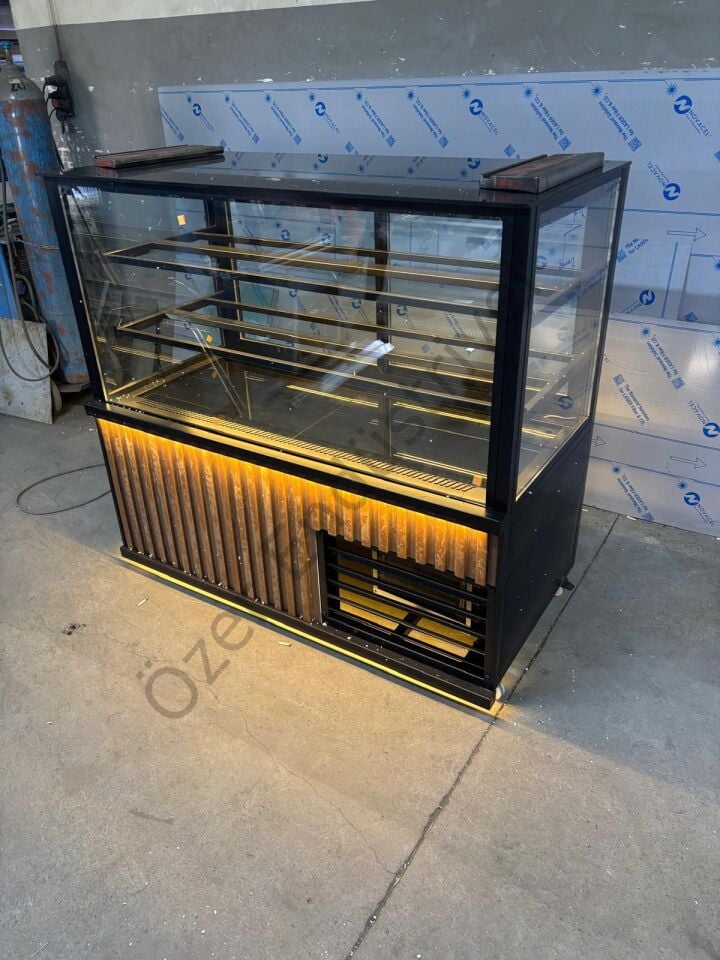 120 cm Soğutmalı Pasta Teşhir Dolabı | Çift Camlı Pasta Vitrini