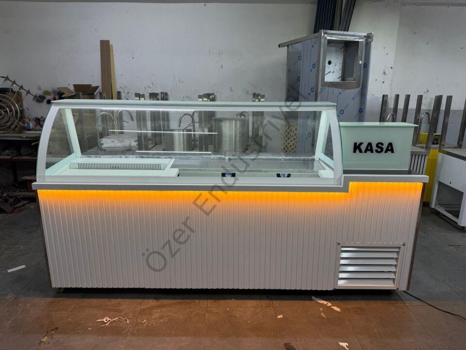 300 cm Kumpir ve Waffle Dolabı | Soğutmalı Kasa Bankolu Set