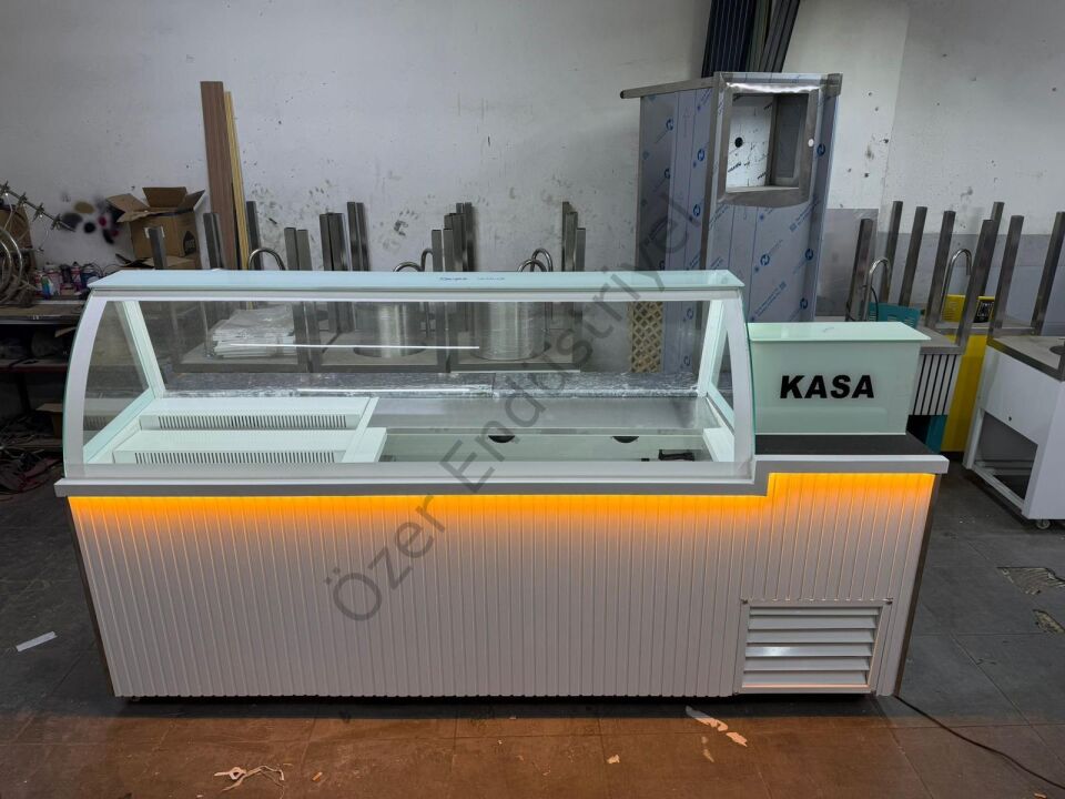 300 cm Kumpir ve Waffle Dolabı | Soğutmalı Kasa Bankolu Set