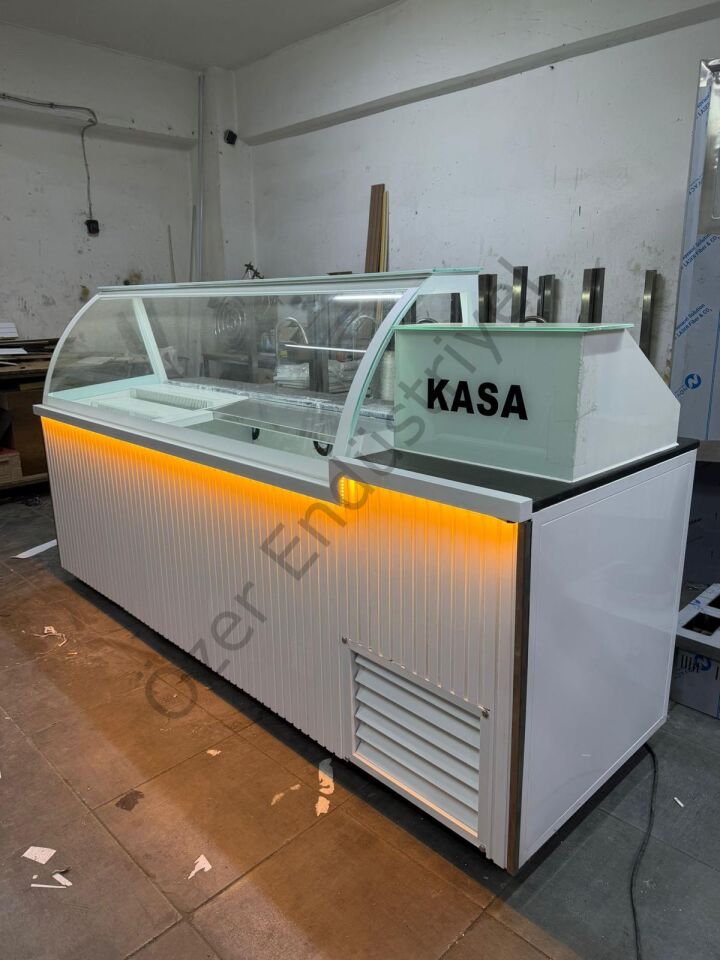 300 cm Kumpir ve Waffle Dolabı | Soğutmalı Kasa Bankolu Set
