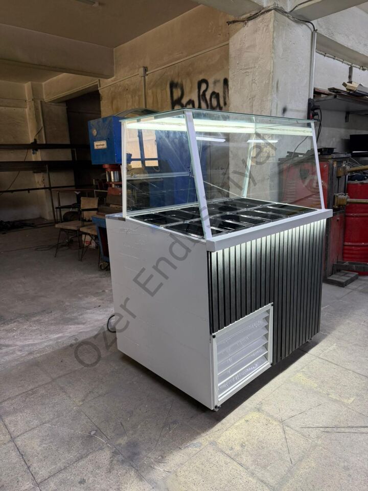100 CM Soğutmalı Kumpir Dolabı – Kare Camlı Kumpir Tezgahı