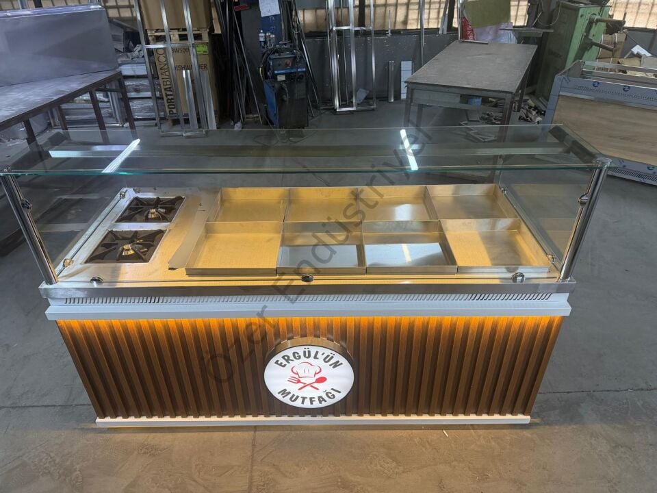 Endüstriyel Lokanta Servis Tezgahı – Kuru Sistem Yemek Tezgahı