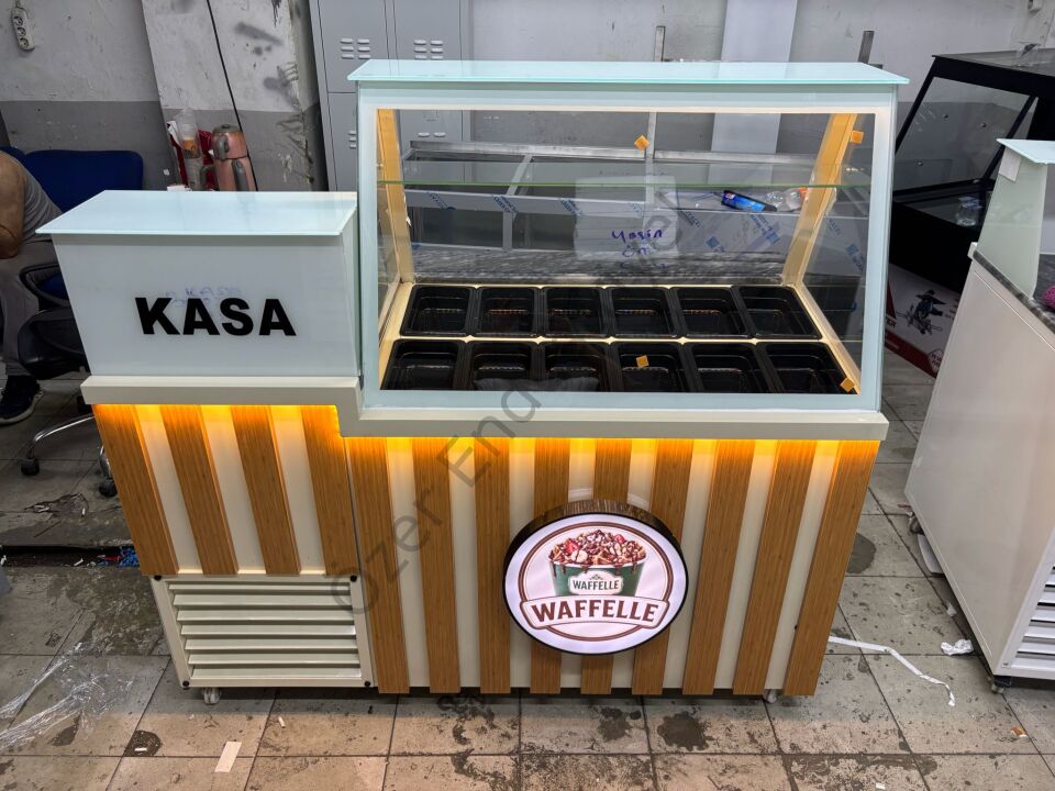 Soğutmalı Waffle Tezgahı ve Kasa Bankosu 150 CM