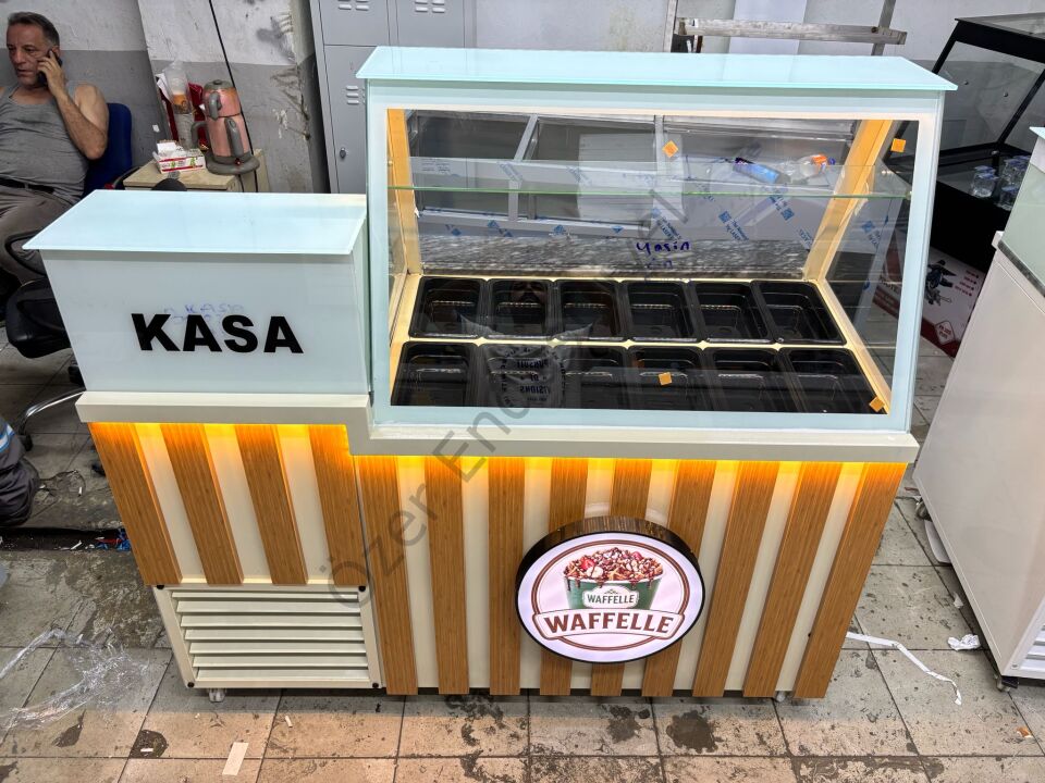 Soğutmalı Waffle Tezgahı ve Kasa Bankosu 150 CM