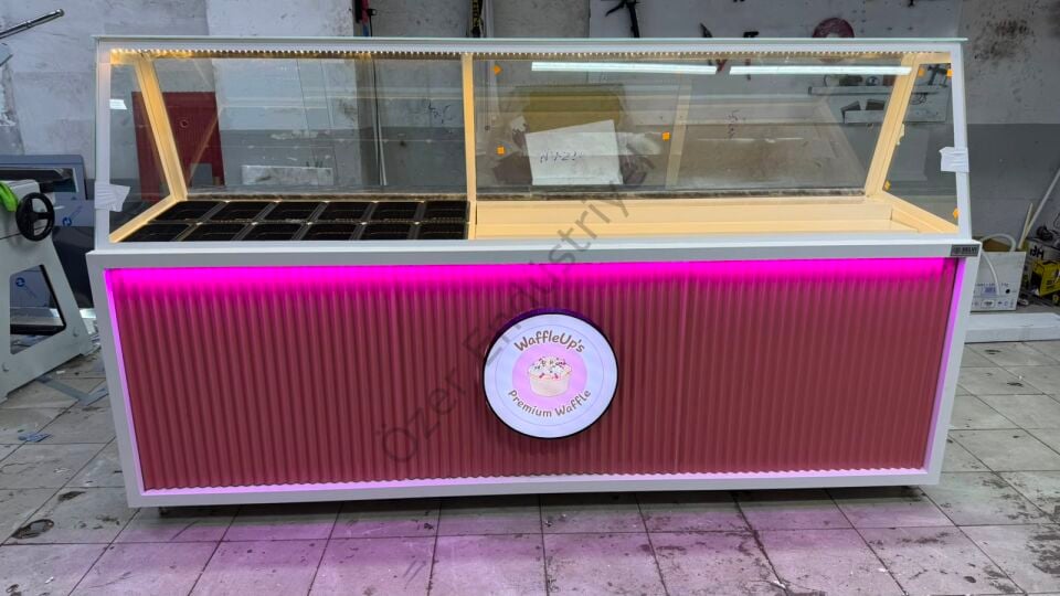 250 Cm Kumpir ve Waffle Tezgahı | Soğutmalı Kumpir Waffle Dolabı
