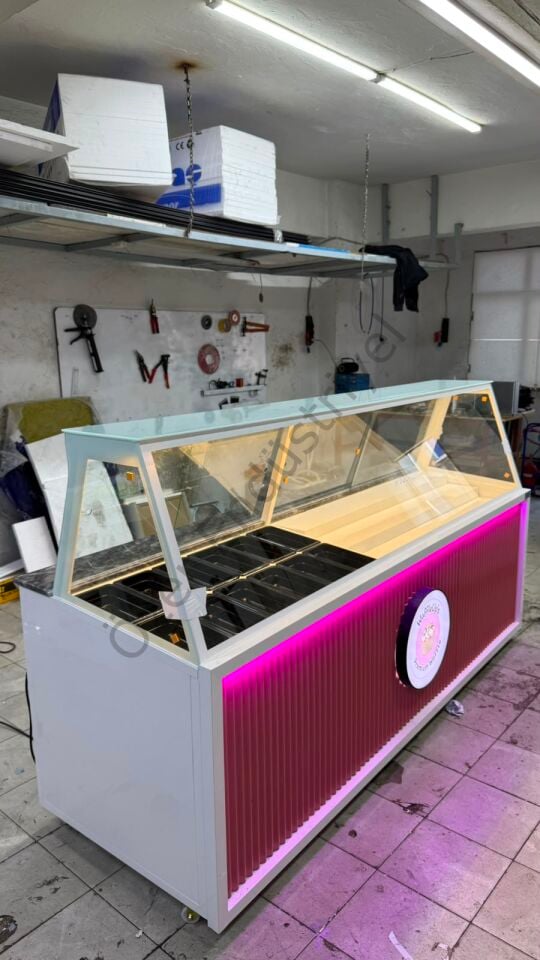 250 Cm Kumpir ve Waffle Tezgahı | Soğutmalı Kumpir Waffle Dolabı