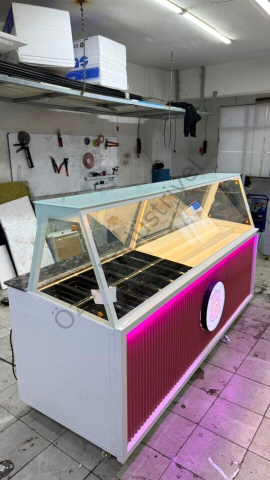 250 Cm Kumpir ve Waffle Tezgahı | Soğutmalı Kumpir Waffle Dolabı