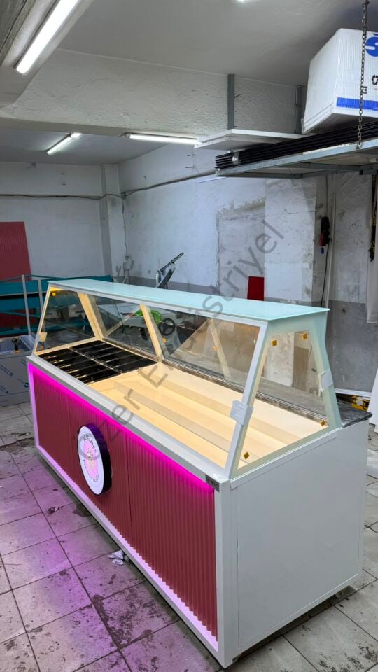 250 Cm Kumpir ve Waffle Tezgahı | Soğutmalı Kumpir Waffle Dolabı