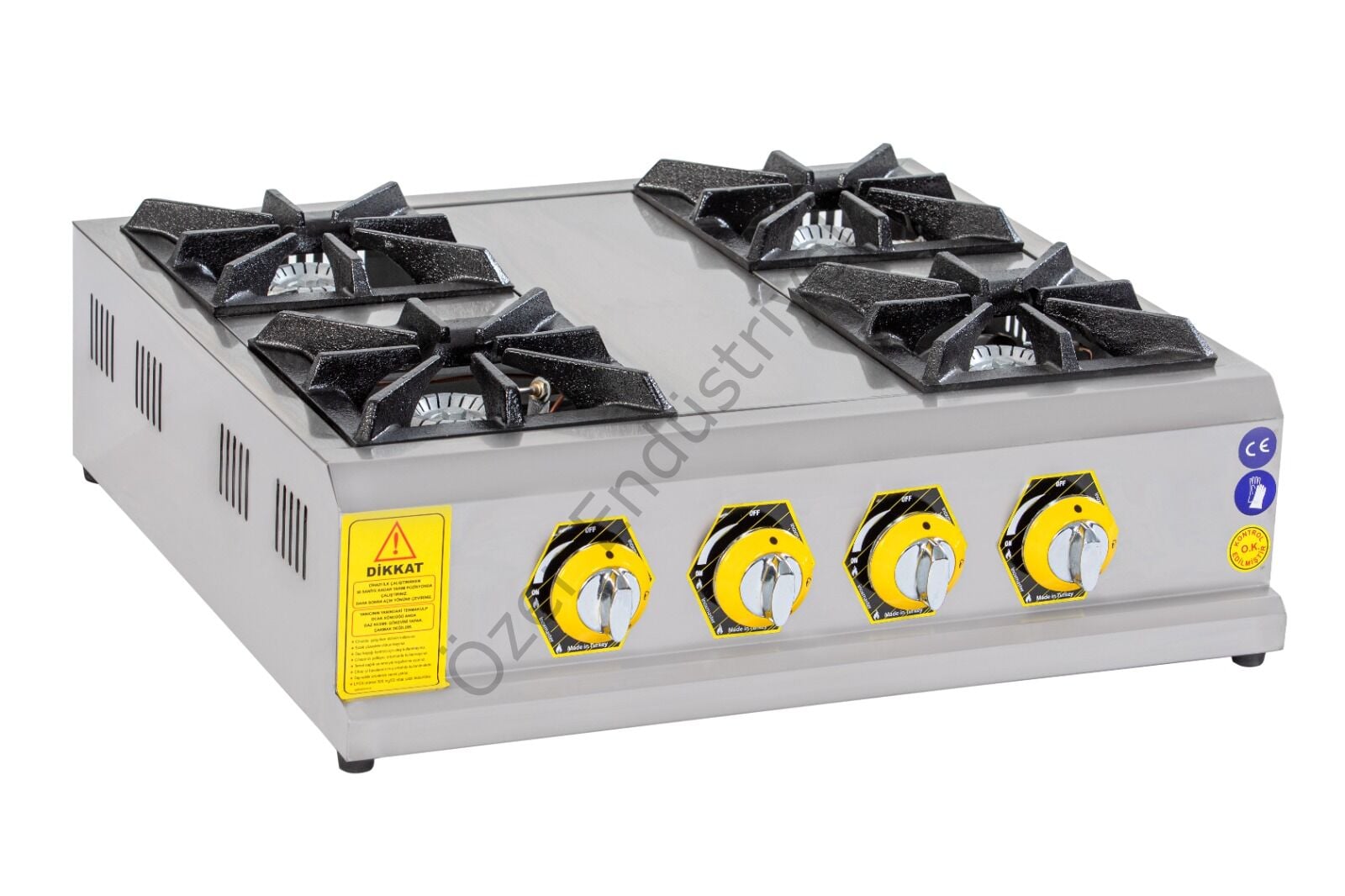 4 Gözlü Set Üstü Mini Gazlı Ocak Paslanmaz LPG & Doğalgaz Uyumlu
