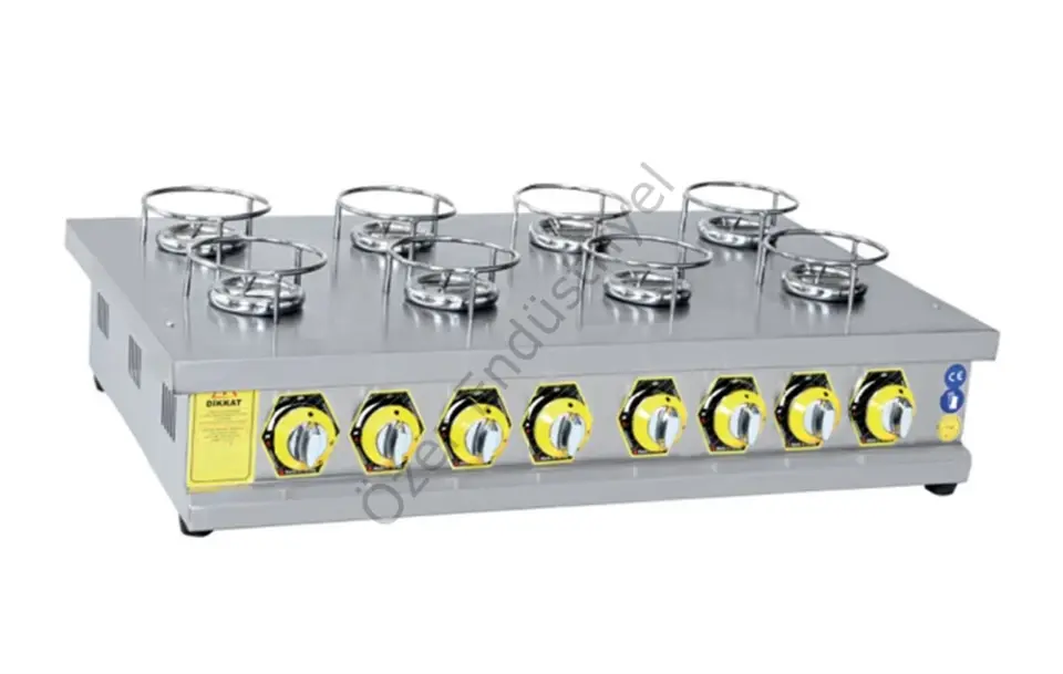 8 Gözlü Paslanmaz Set Üstü Künefe Ocağı 90x50 cm LPG & Doğalgaz