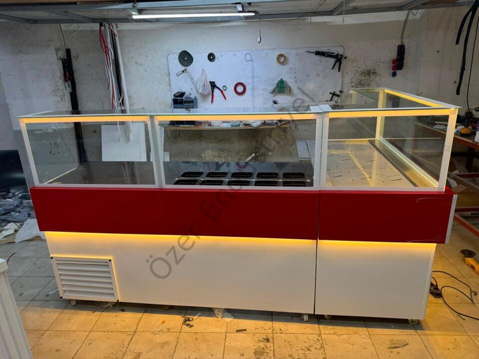 L Tipi Soğutmalı Çiğköfte ve Salatbar Tezgahı