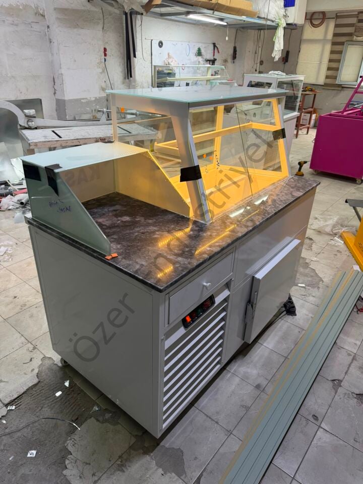 Soğutmalı Kumpir Dolabı Kasa Bankolu 150 cm