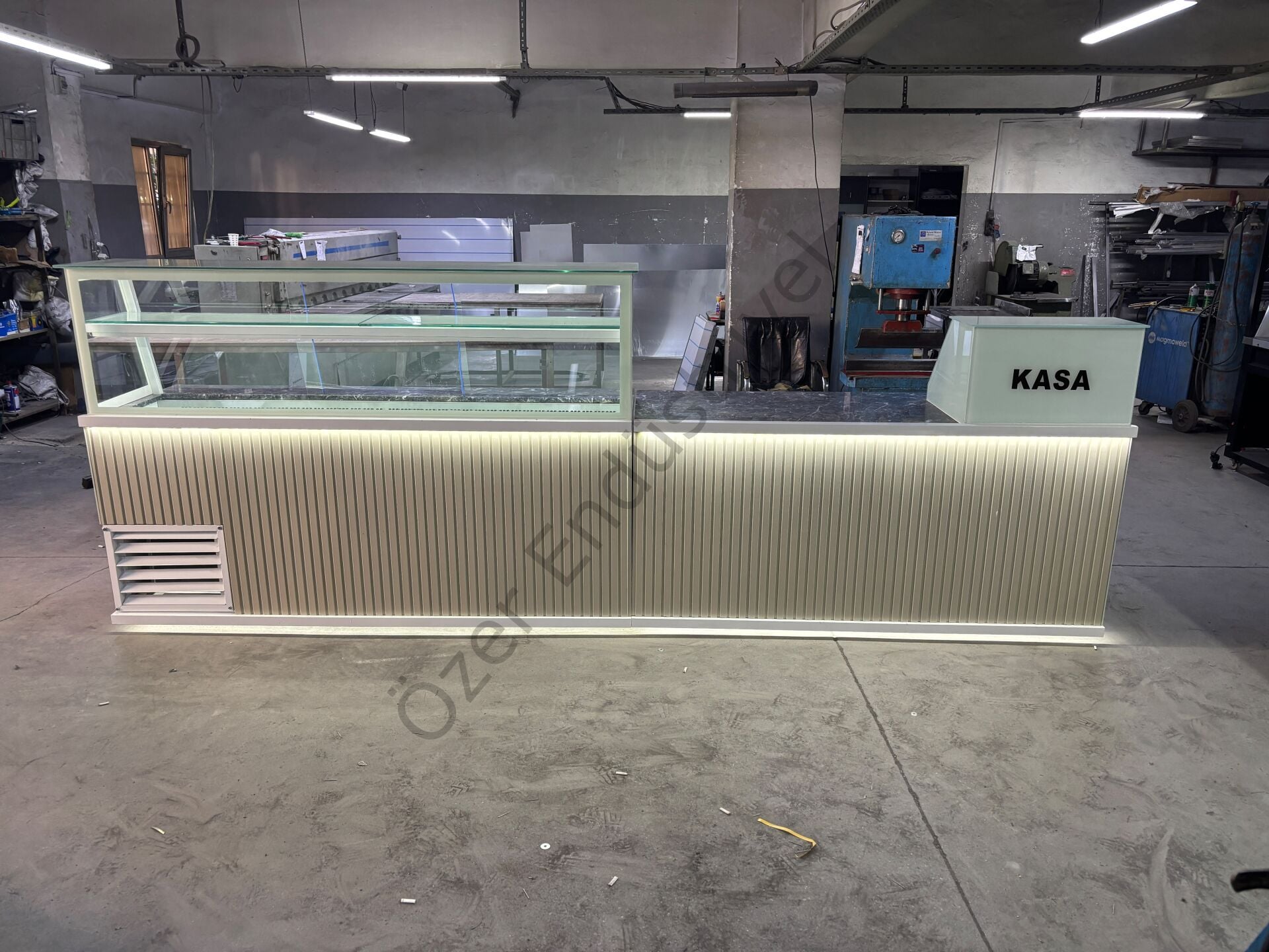 4 Metre Granit Tezgahlı Çiğköfte Seti | Krem Dekor