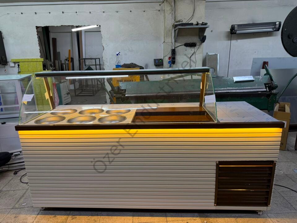 250 Cm Sosluklu Waffle Tezgahı | Kasa Bankolu