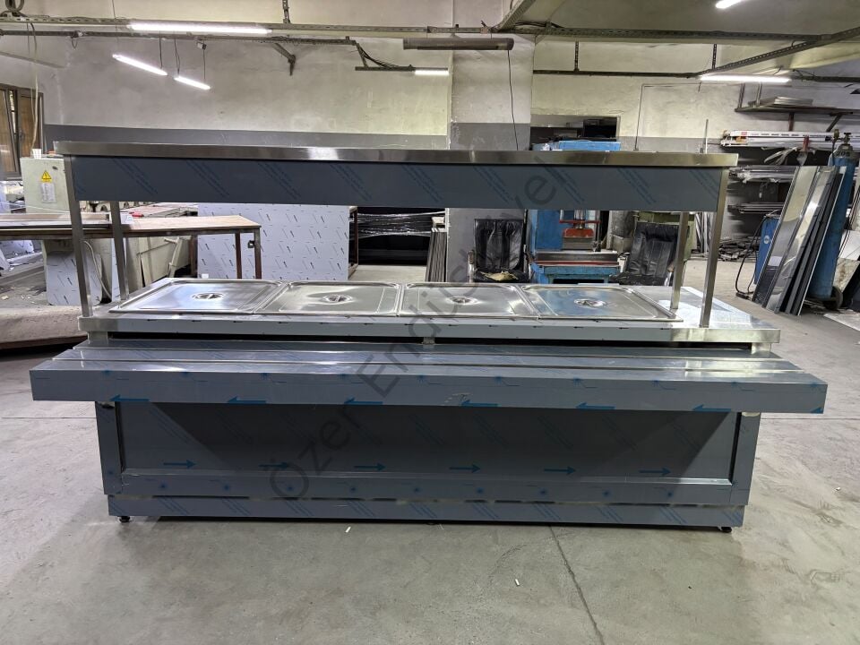250 cm Doğalgazlı 4 Göz Sıcak Benmari Tezgahı