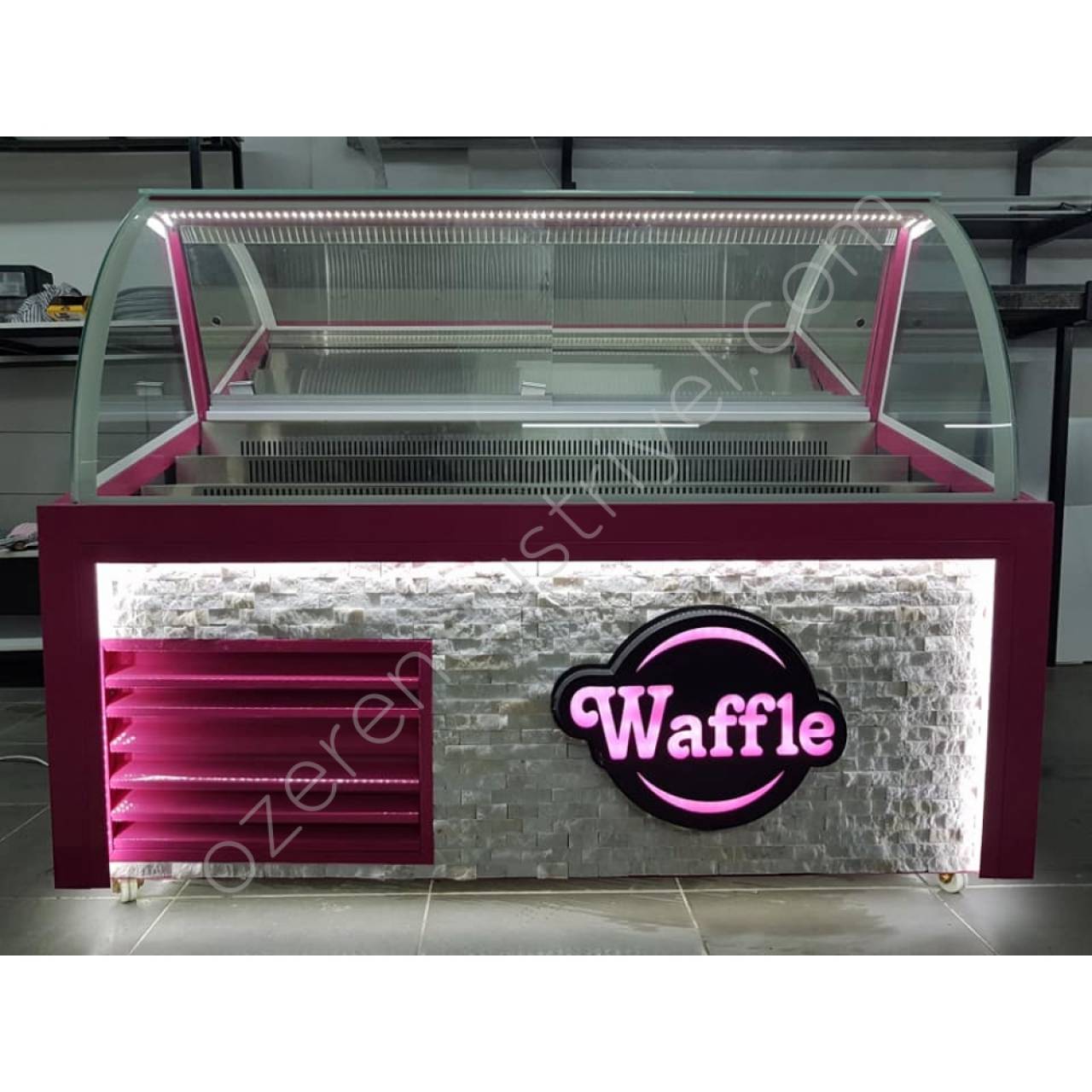 Waffle Dolabı Doğal Taş Dekorlu 150 Cm 