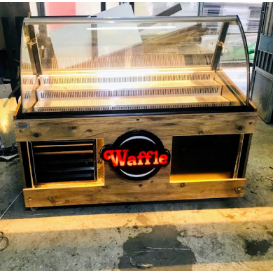Waffle Tezgahı Dolabı Ahşap Modelli 140 Cm